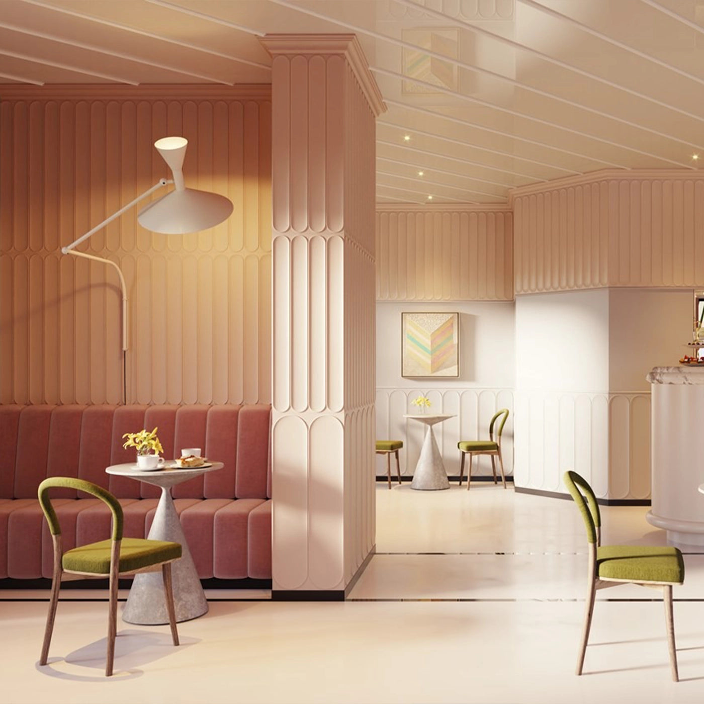 Z19 ARSTYL® 2M NMC Ceiling Coving in coral pastel interior | DecorMania UK